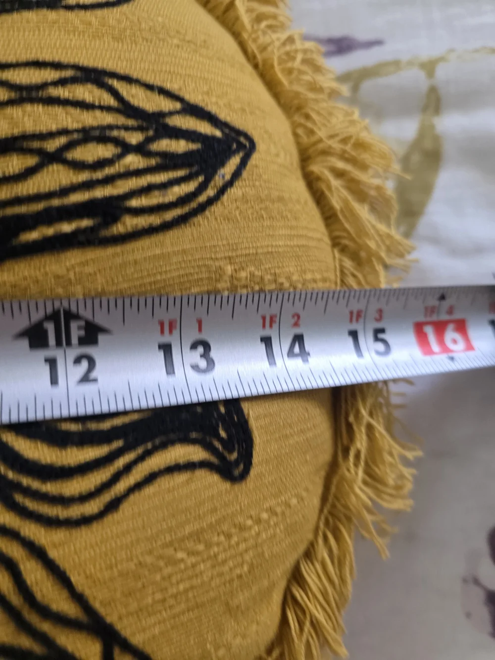 Opalhouse Mustard Yellow Sunface Fringe Round Accent Pillow